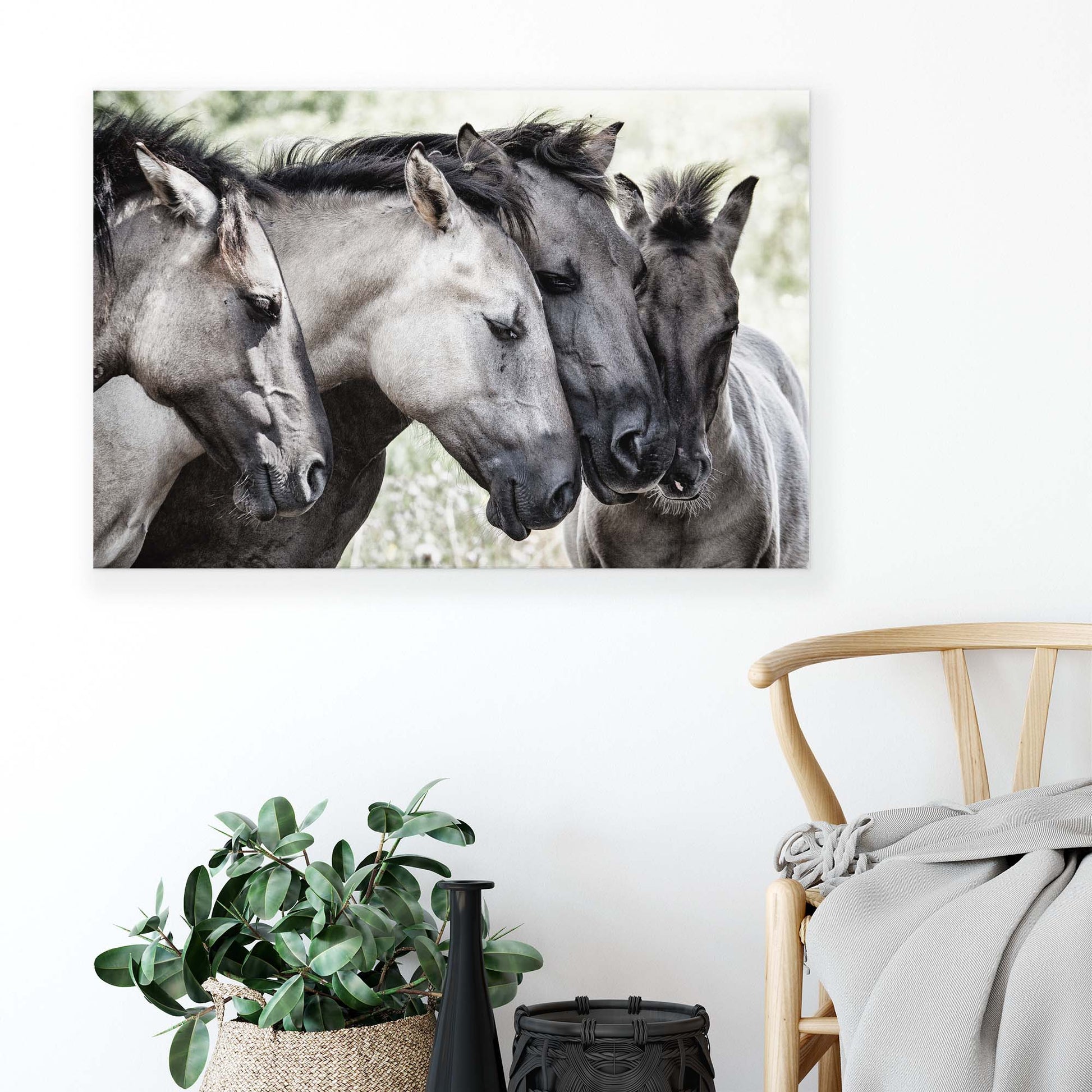 Four Konik Horses by Jaap Canvas Print - USTAD HOME