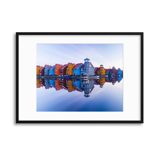 Colored Homes by Ton Drijfhamer Framed Print - USTAD HOME