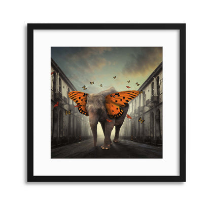 Butterphant by Hardibudi Framed Print - USTAD HOME