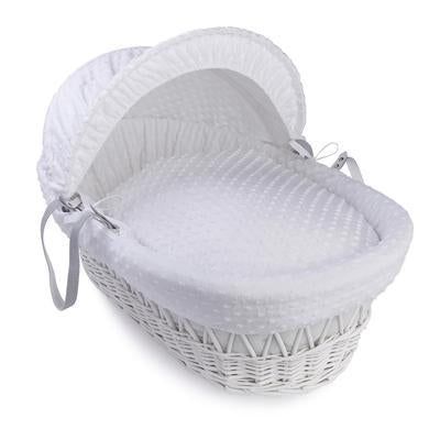 Dimple White Wicker Moses Basket - USTAD HOME