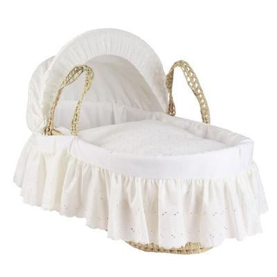 Broderie Anglaise Palm Moses Basket - USTAD HOME