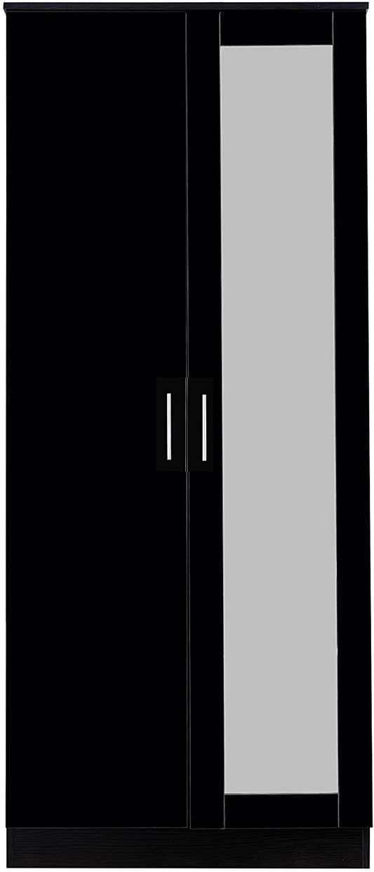 Mirrored 2 Door Wardrobe Composite Woods - USTAD HOME