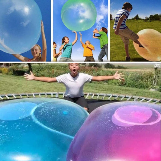 Novobey 2 Pcs Outdoor Fun Inflatable Bubble Balls Toy, Transparent Bounce Balloon for Children's Outdoor Activities ( Random Color) - USTAD HOME