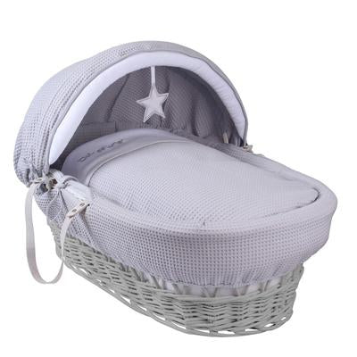 Silver Lining Grey Wicker Moses Basket - USTAD HOME