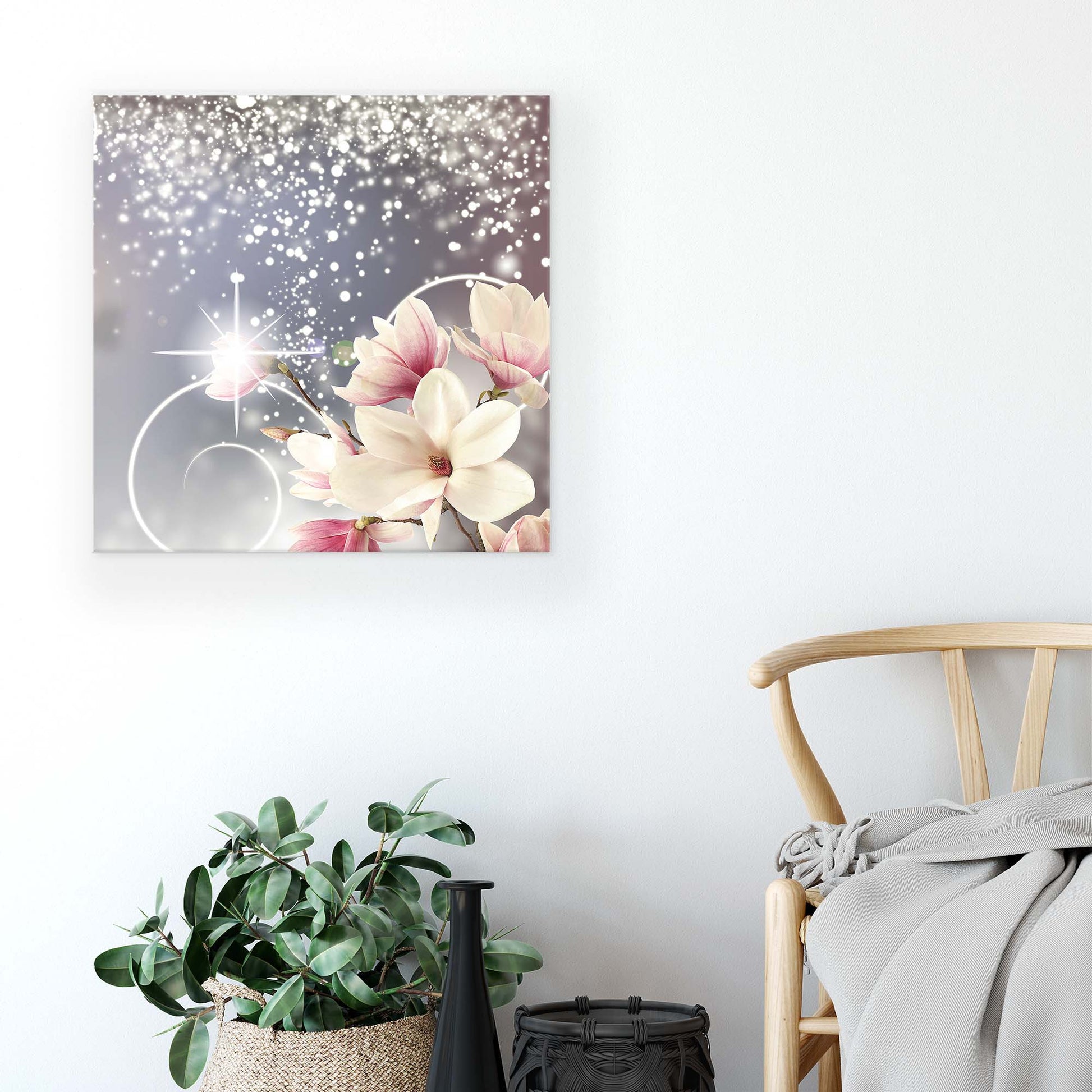 Modern Flowers, Nature, & Swirls Canvas Photo Print - USTAD HOME