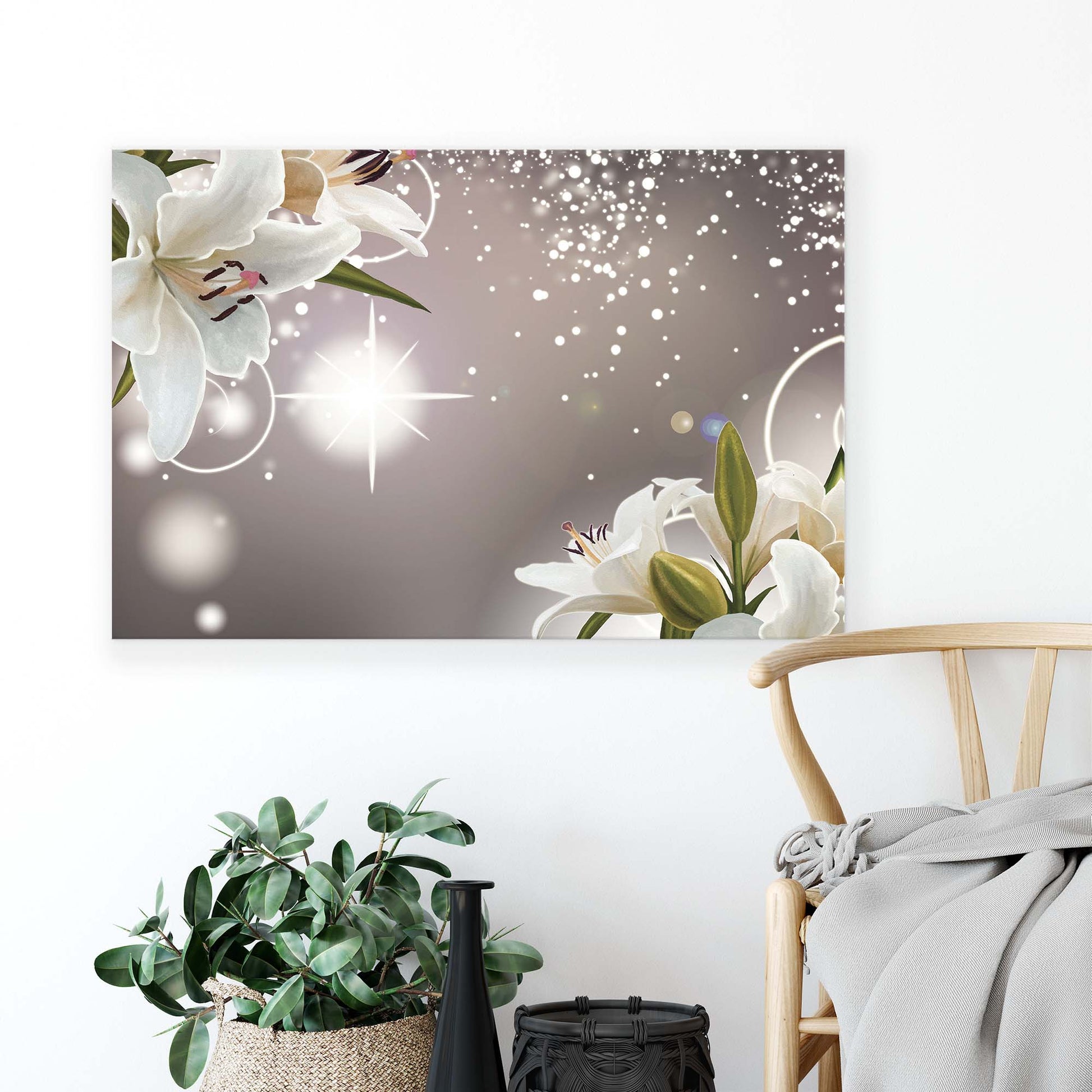 Modern Flowers, Nature, & Swirls Canvas Photo Print - USTAD HOME