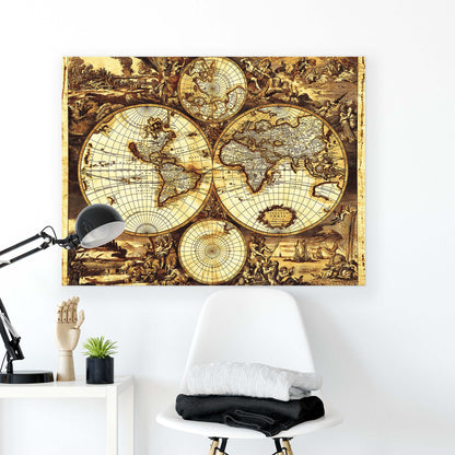 Maps Canvas Photo Print - USTAD HOME