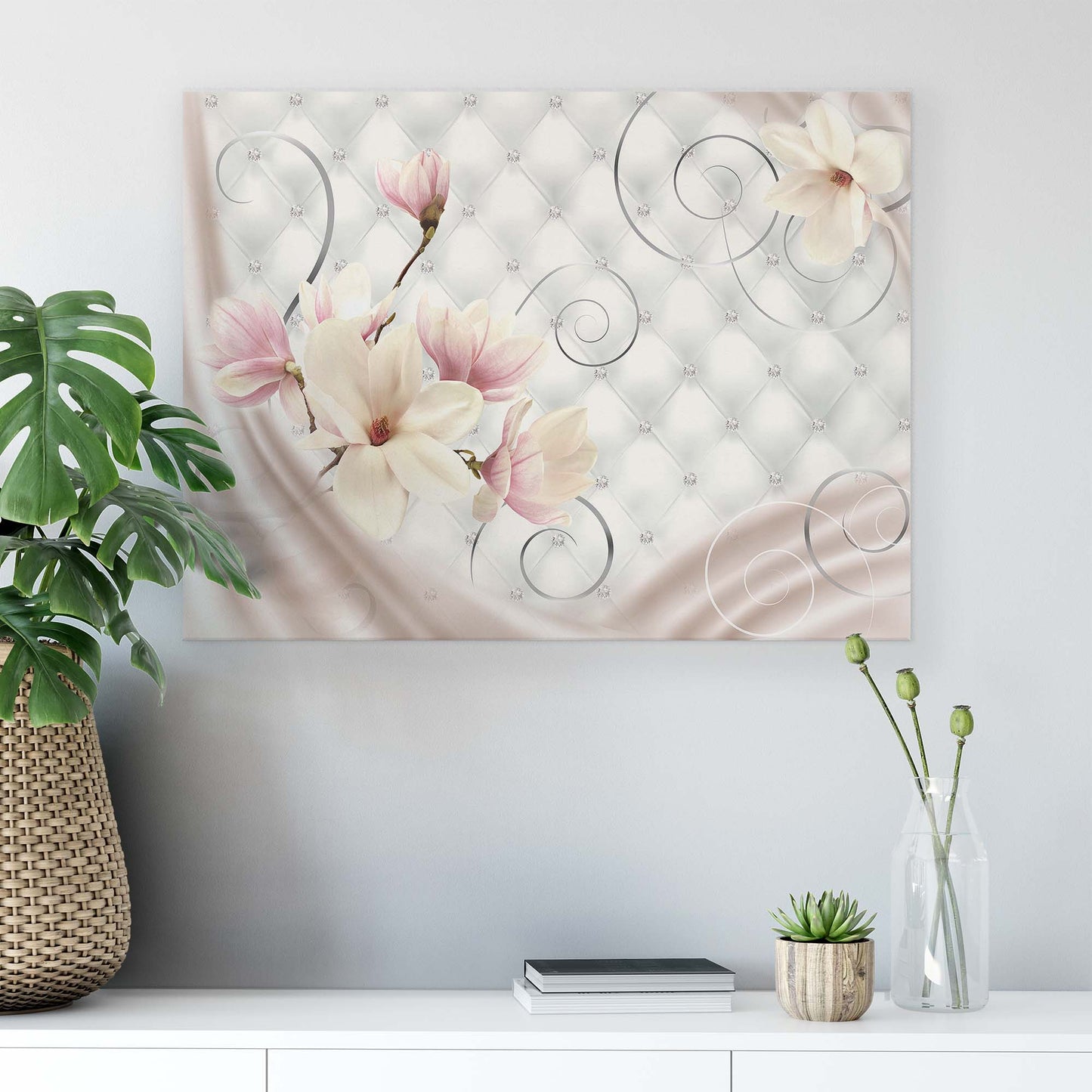 Modern Flowers, Nature, & Swirls Canvas Photo Print