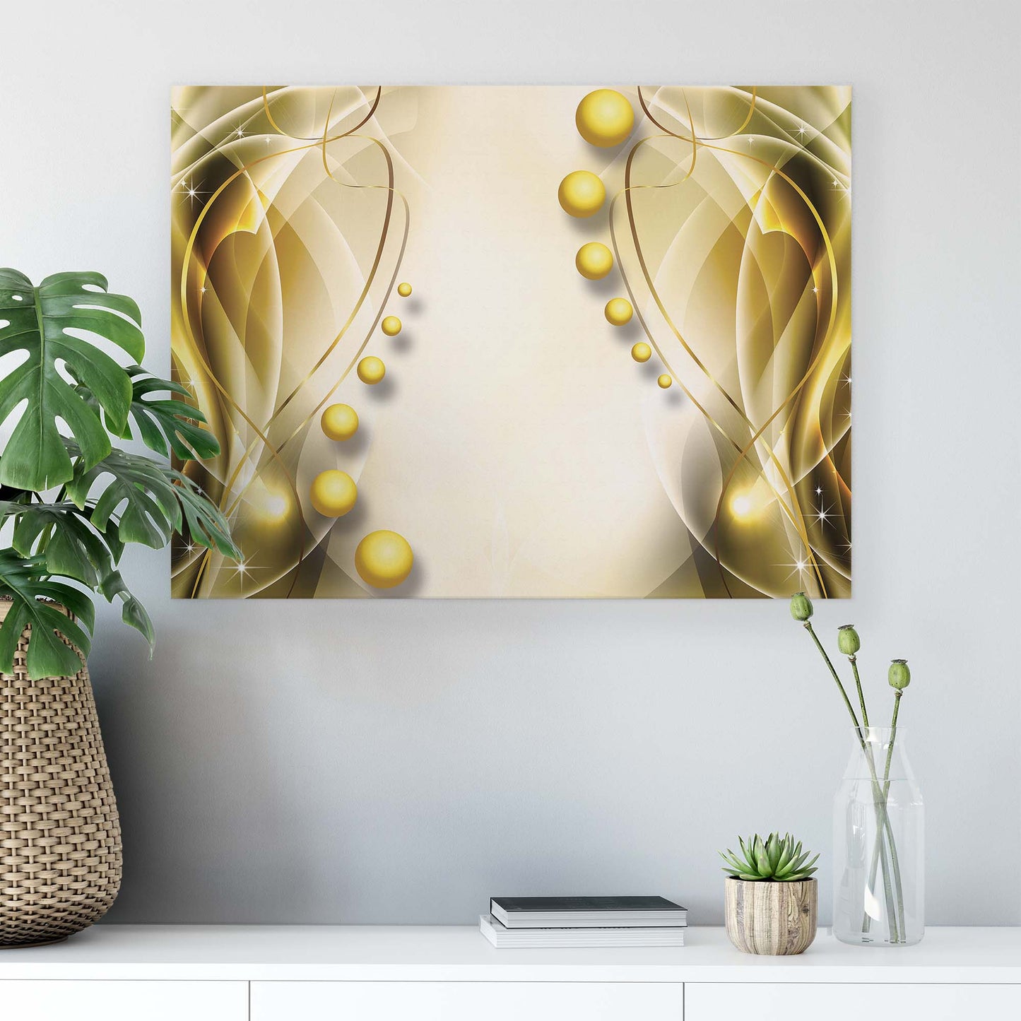 Modern Flowers, Nature, & Swirls Canvas Photo Print