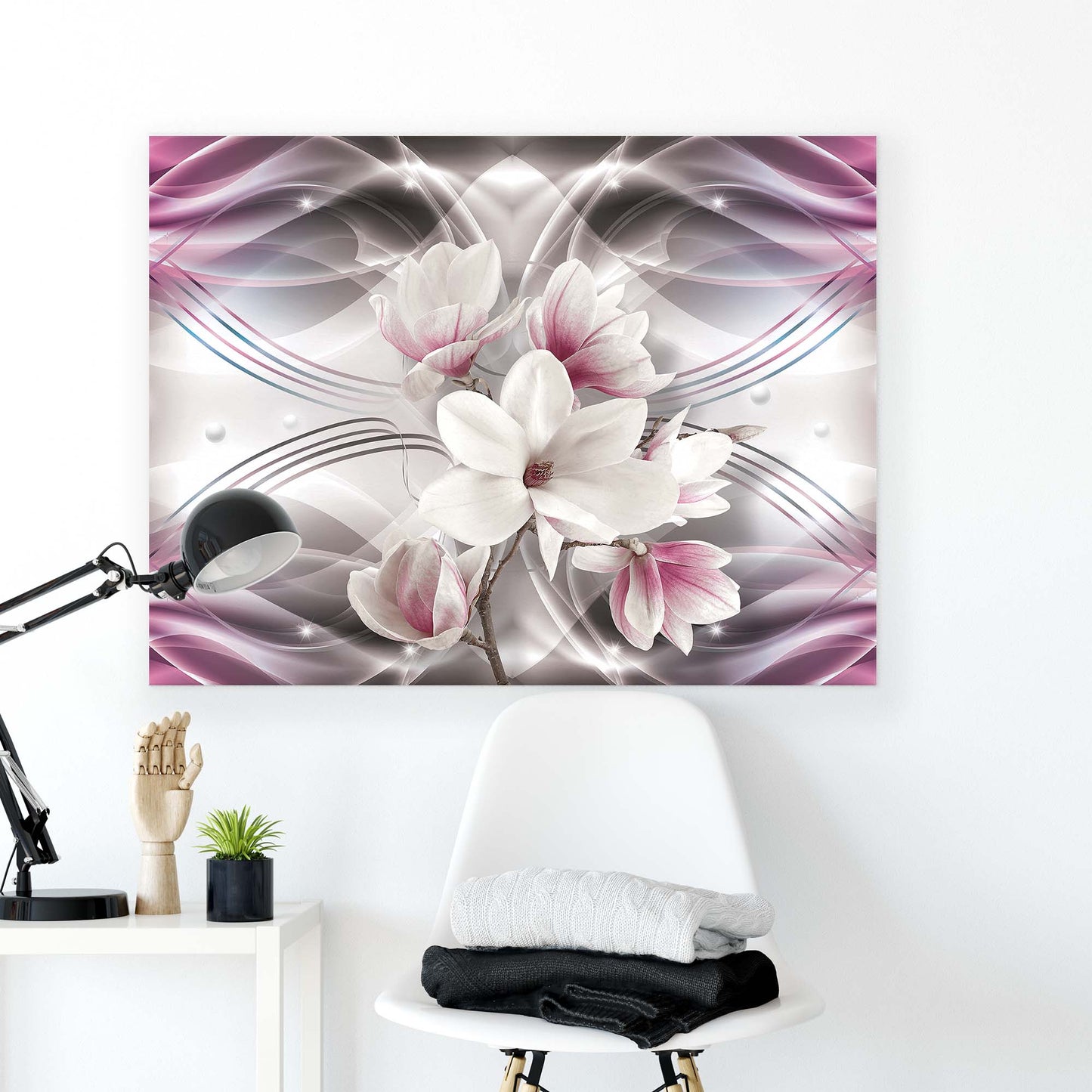 Modern Flowers, Nature, & Swirls Canvas Photo Print