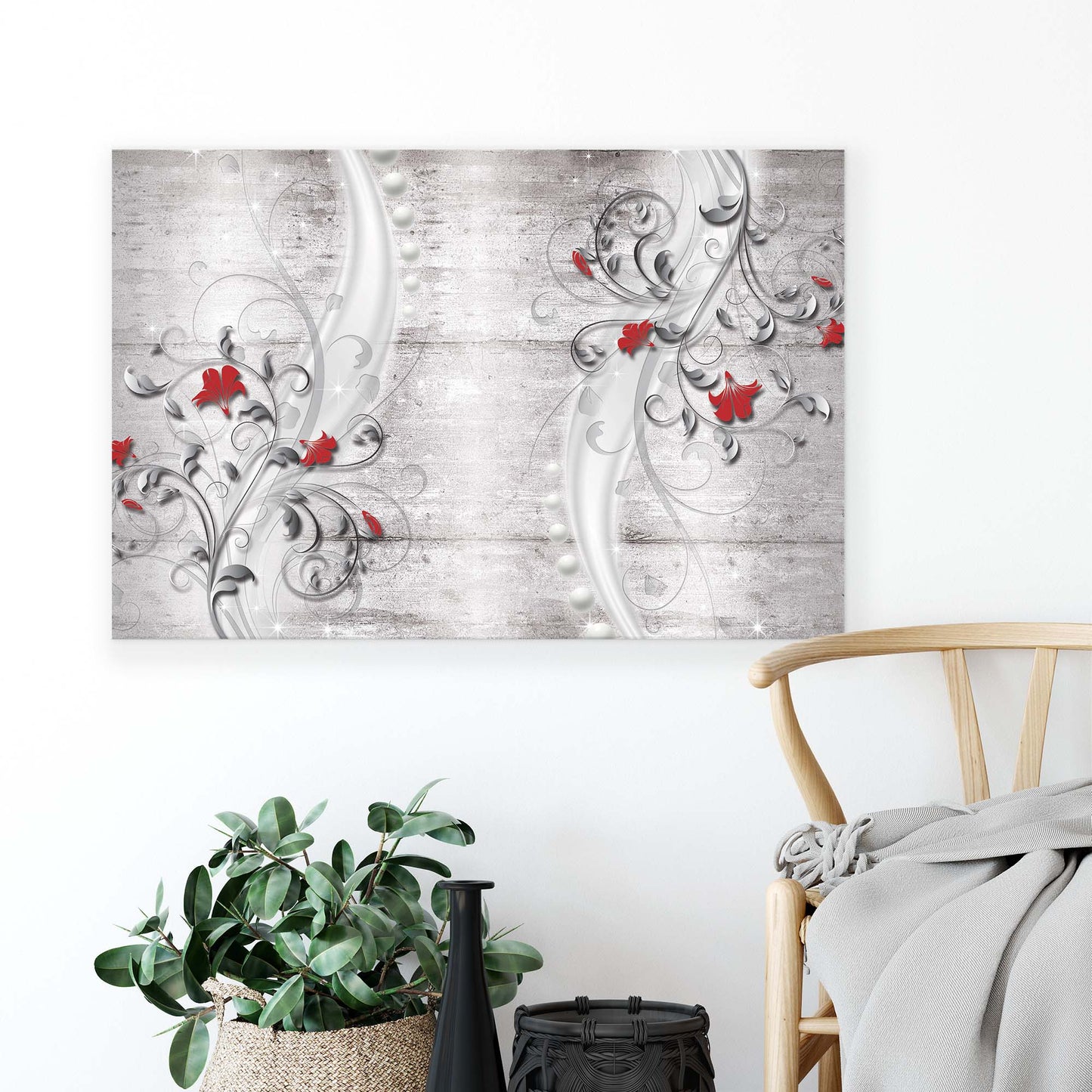 Modern Flowers, Nature, & Swirls Canvas Photo Print