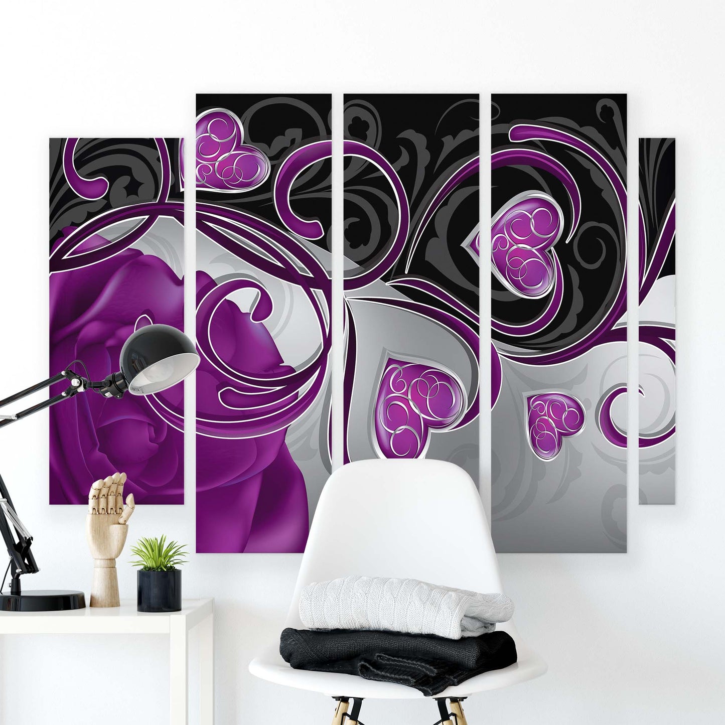 Modern Flowers, Nature, & Swirls Canvas Photo Print - USTAD HOME