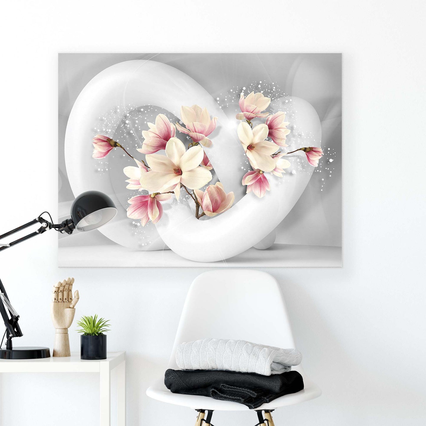 Modern Flowers, Nature, & Swirls Canvas Photo Print