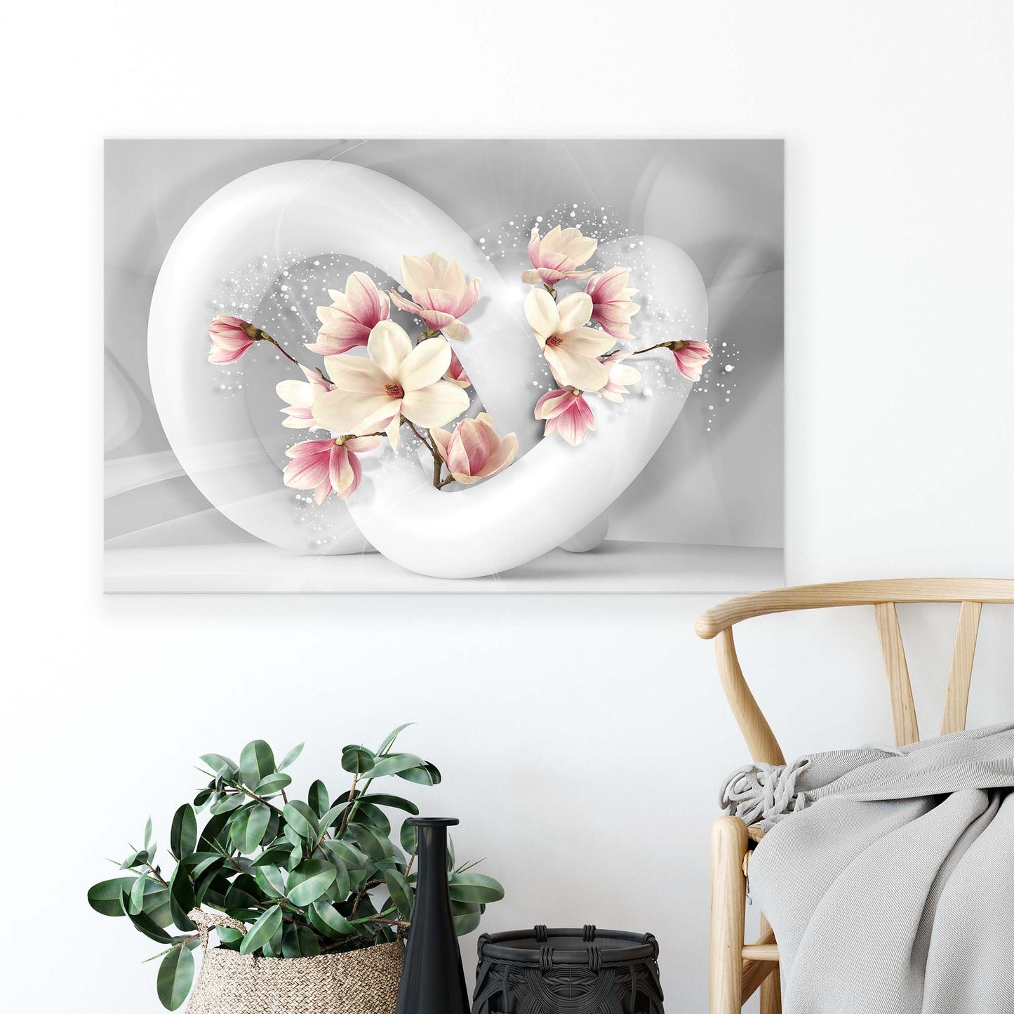 Modern Flowers, Nature, & Swirls Canvas Photo Print