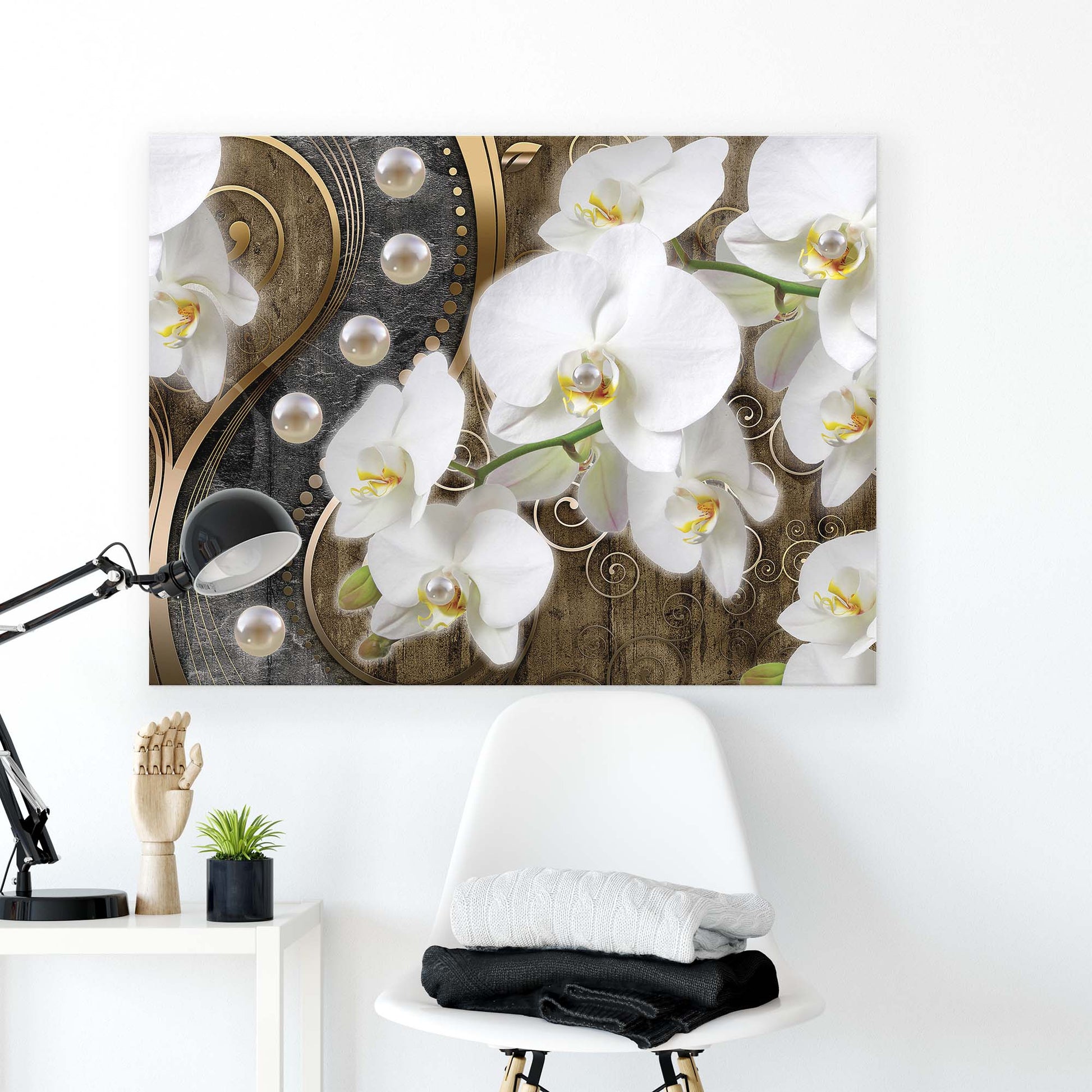 Modern Flowers, Nature, & Swirls Canvas Photo Print - USTAD HOME