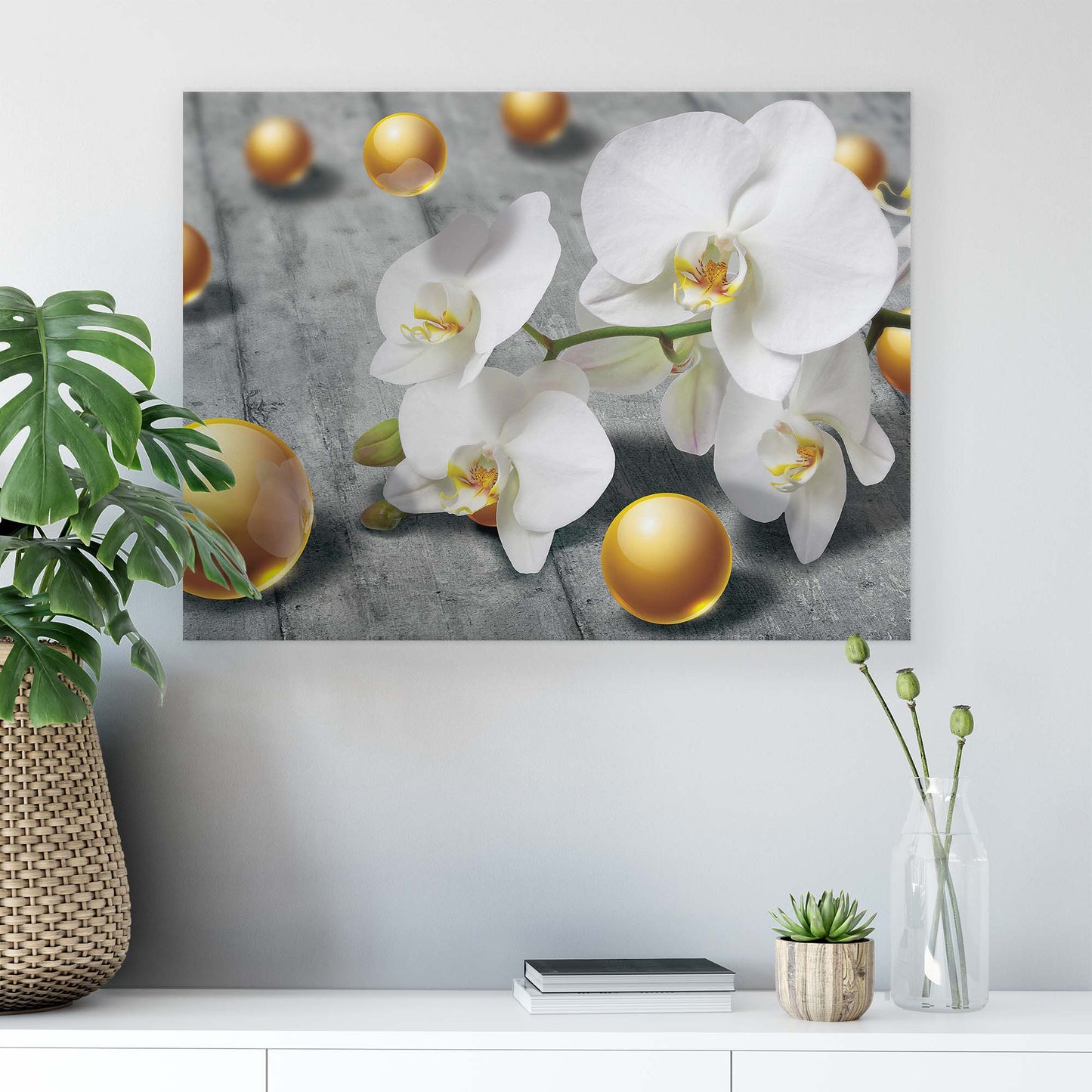 Modern Flowers, Nature, & Swirls Canvas Photo Print - USTAD HOME