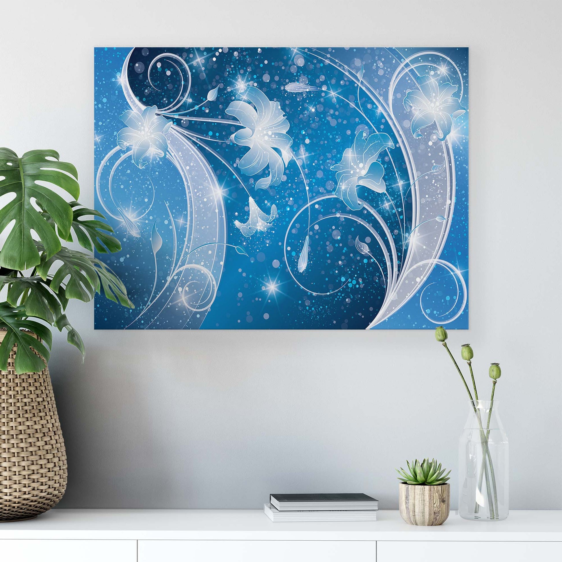 Modern Flowers, Nature, & Swirls Canvas Photo Print - USTAD HOME