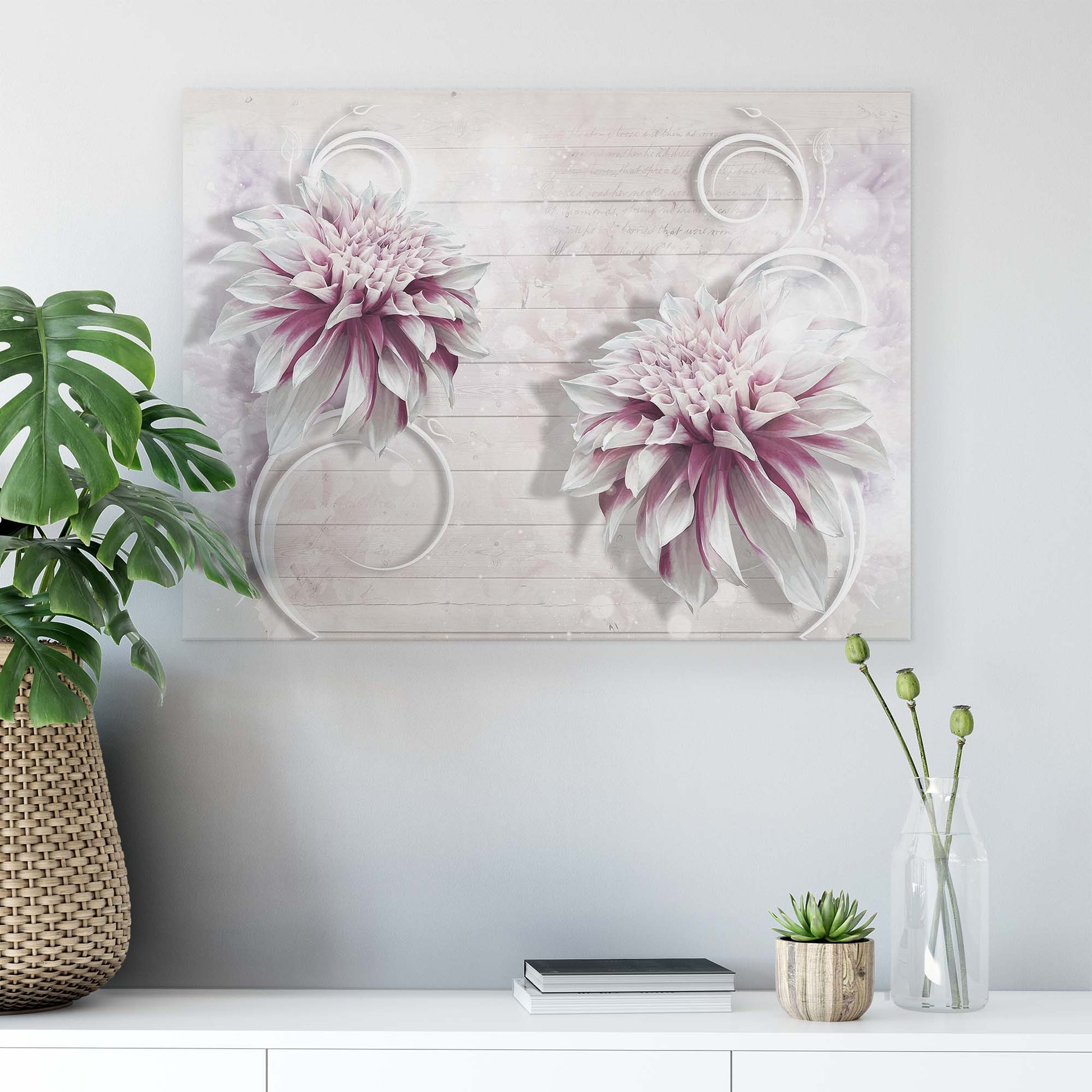 Modern Flowers, Nature, & Swirls Canvas Photo Print - USTAD HOME