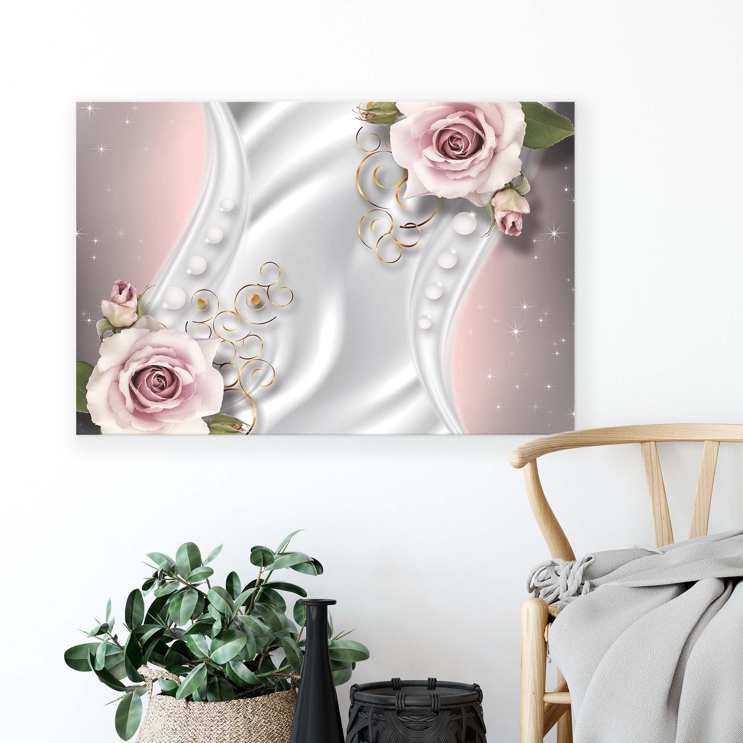 Modern Flowers, Nature, & Swirls Canvas Photo Print