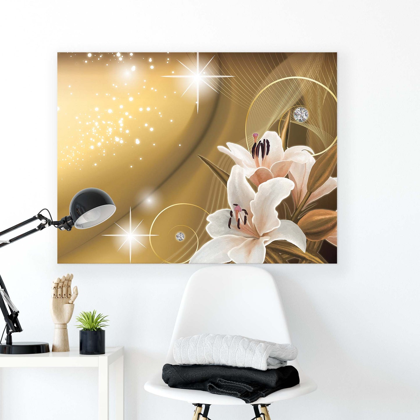 Modern Flowers, Nature, & Swirls Canvas Photo Print