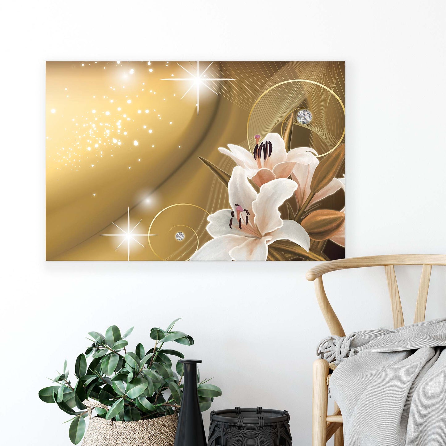 Modern Flowers, Nature, & Swirls Canvas Photo Print