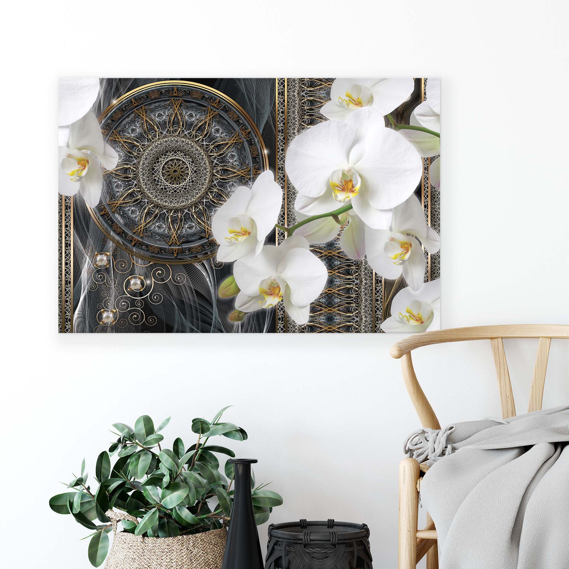 Modern Flowers, Nature, & Swirls Canvas Photo Print - USTAD HOME