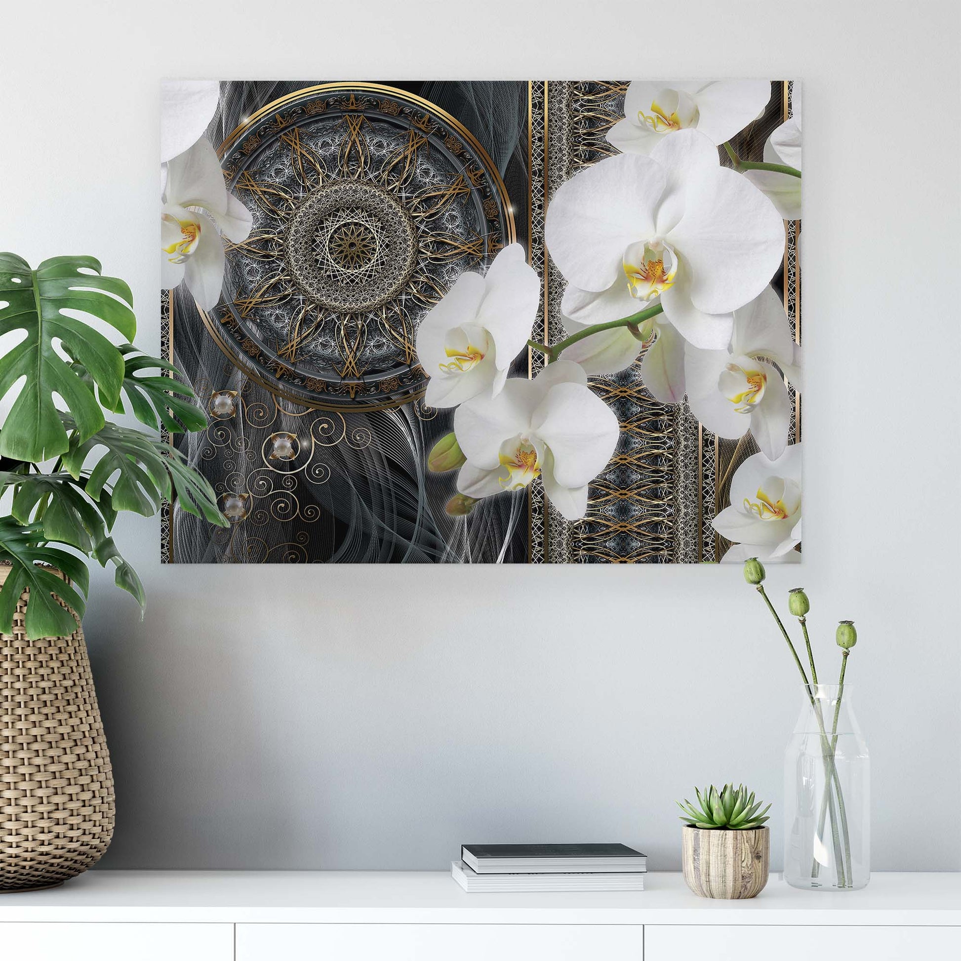 Modern Flowers, Nature, & Swirls Canvas Photo Print - USTAD HOME