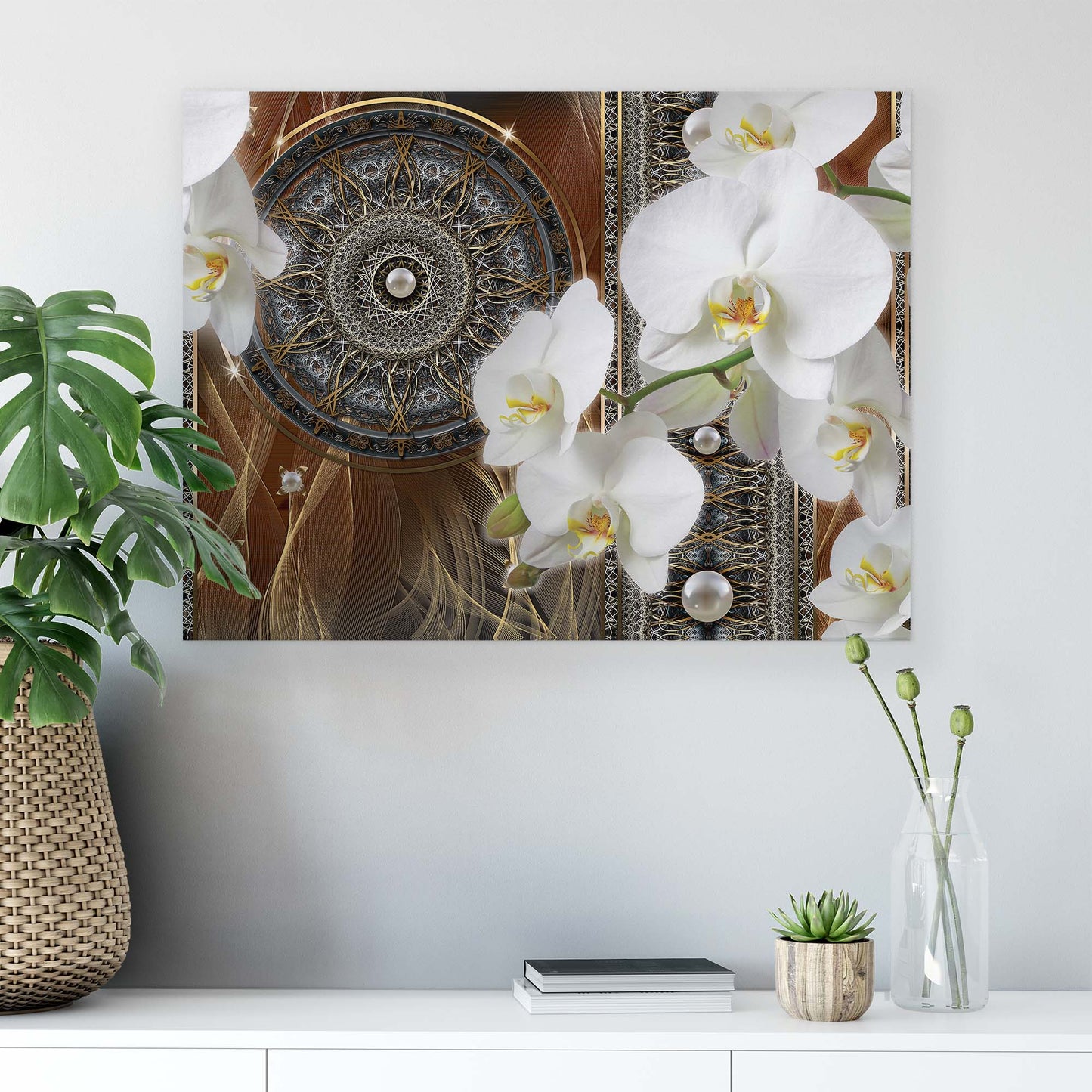 Modern Flowers, Nature, & Swirls Canvas Photo Print - USTAD HOME