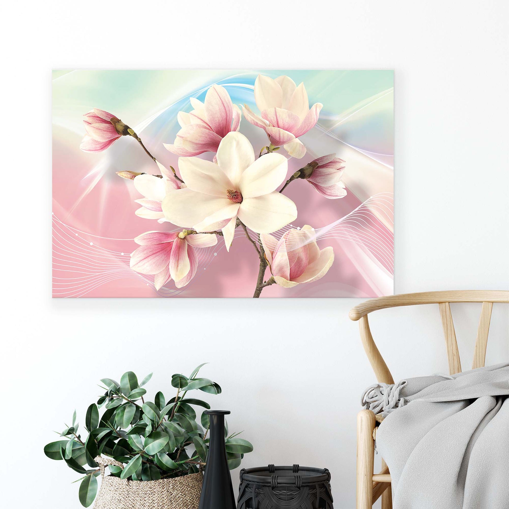 Modern Flowers, Nature, & Swirls Canvas Photo Print - USTAD HOME