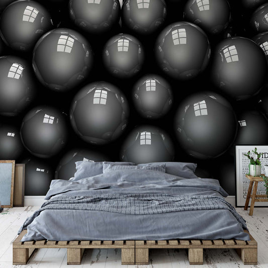 3D Grey Balls Photo Wallpaper Wall Mural - USTAD HOME