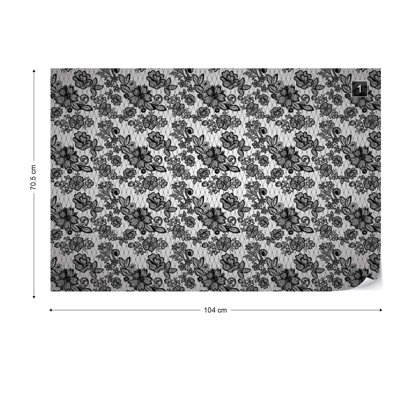 Modern Lace Pattern Black And White Photo Wallpaper Wall Mural - USTAD HOME