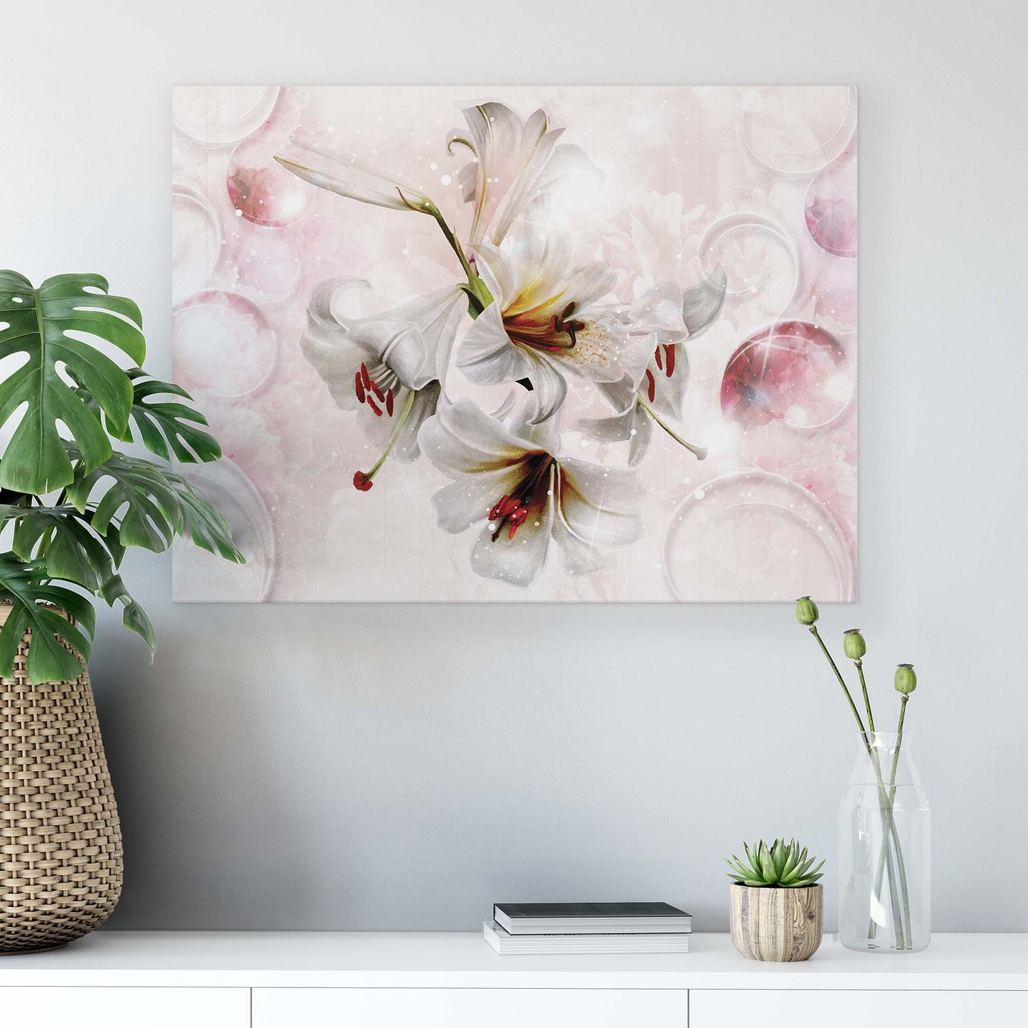 Modern Flowers, Nature, & Swirls Canvas Photo Print - USTAD HOME