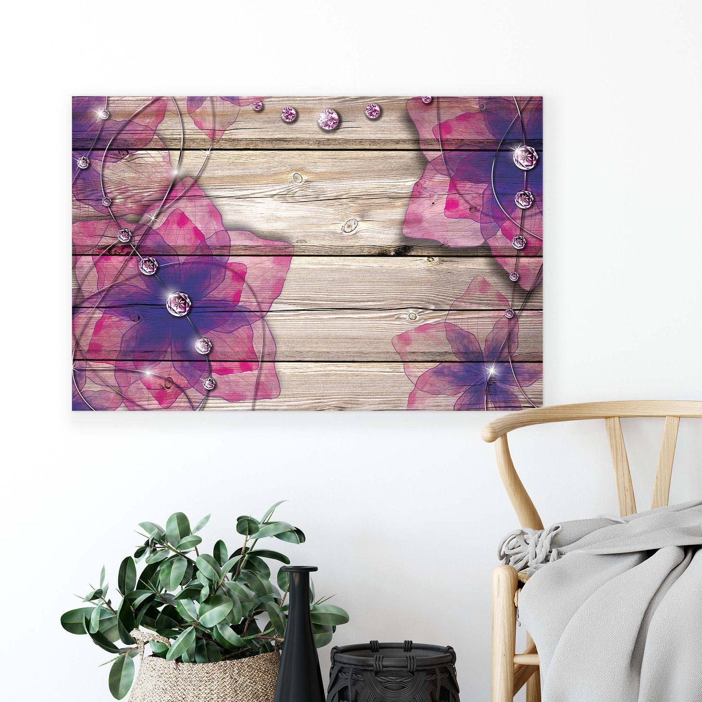 Modern Flowers, Nature, & Swirls Canvas Photo Print