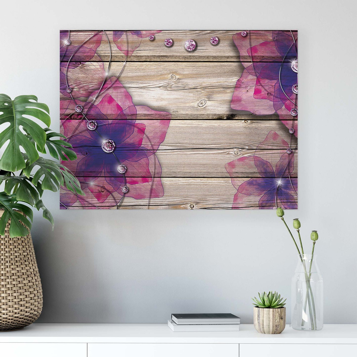 Modern Flowers, Nature, & Swirls Canvas Photo Print