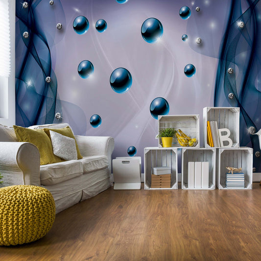 3D Modern Abstract Design Blue Photo Wallpaper Wall Mural - USTAD HOME