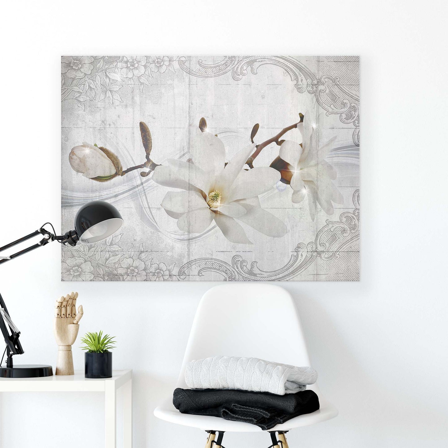 Modern Flowers, Nature, & Swirls Canvas Photo Print - USTAD HOME