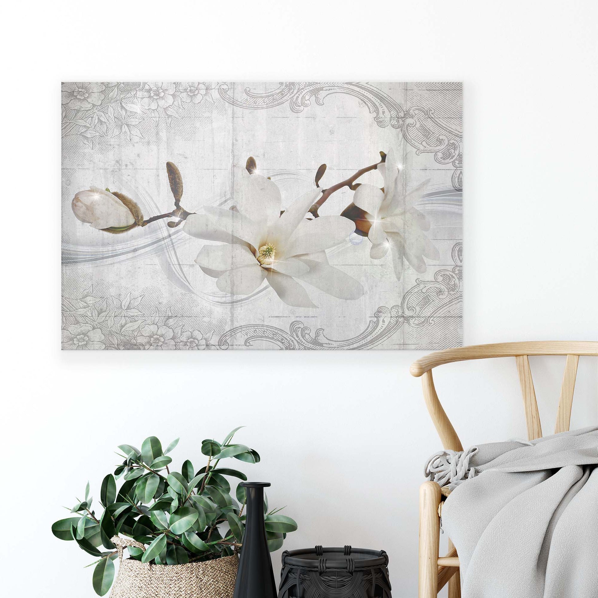 Modern Flowers, Nature, & Swirls Canvas Photo Print - USTAD HOME