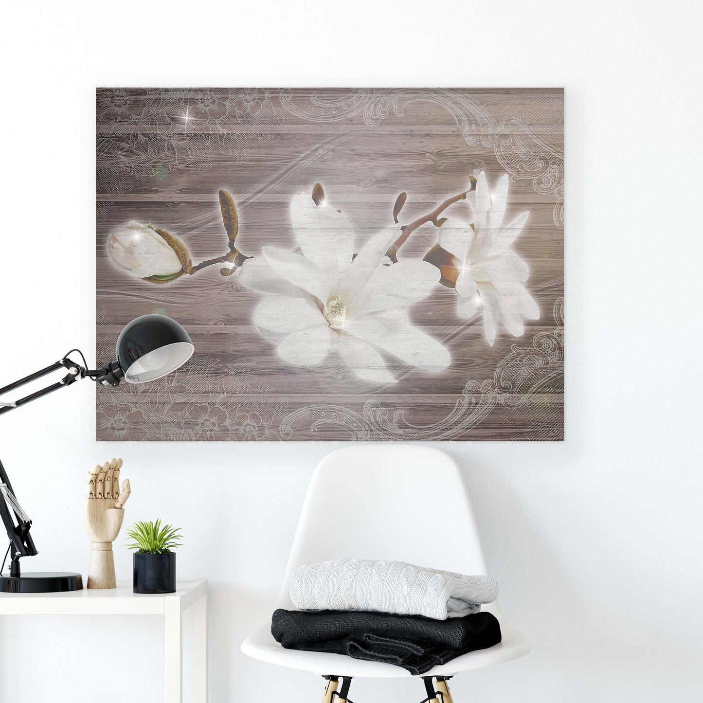 Modern Flowers, Nature, & Swirls Canvas Photo Print