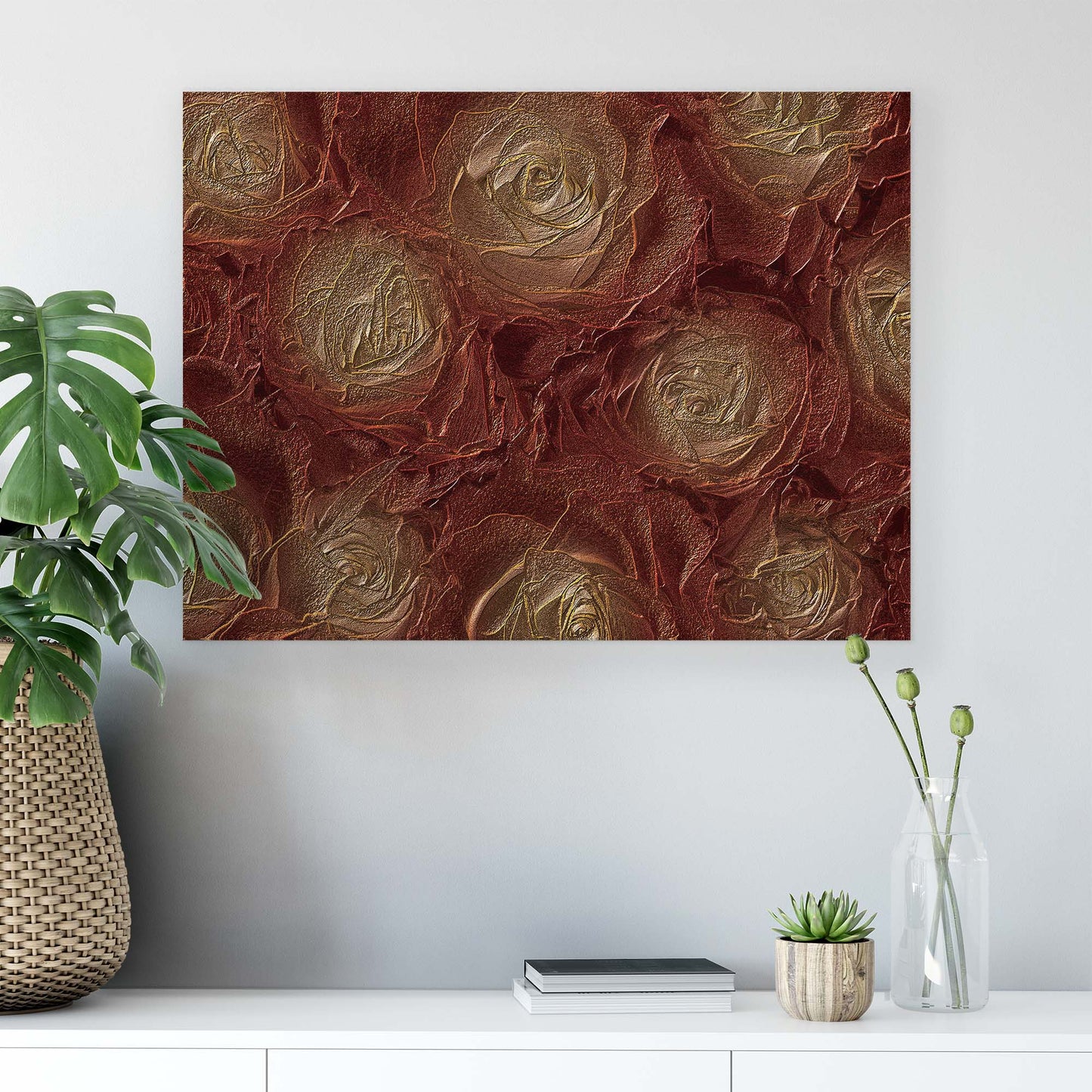 Modern Flowers, Nature, & Swirls Canvas Photo Print