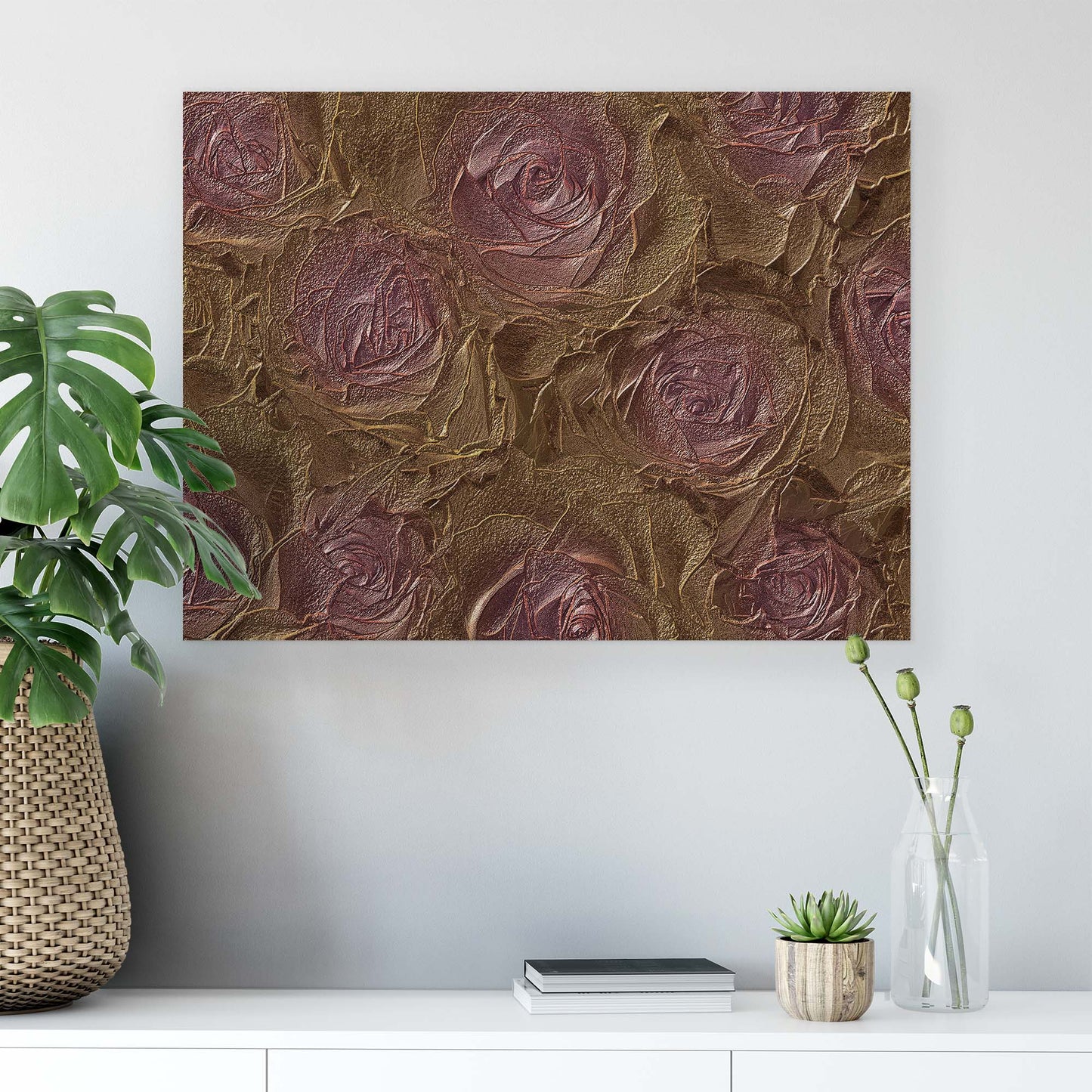 Modern Flowers, Nature, & Swirls Canvas Photo Print