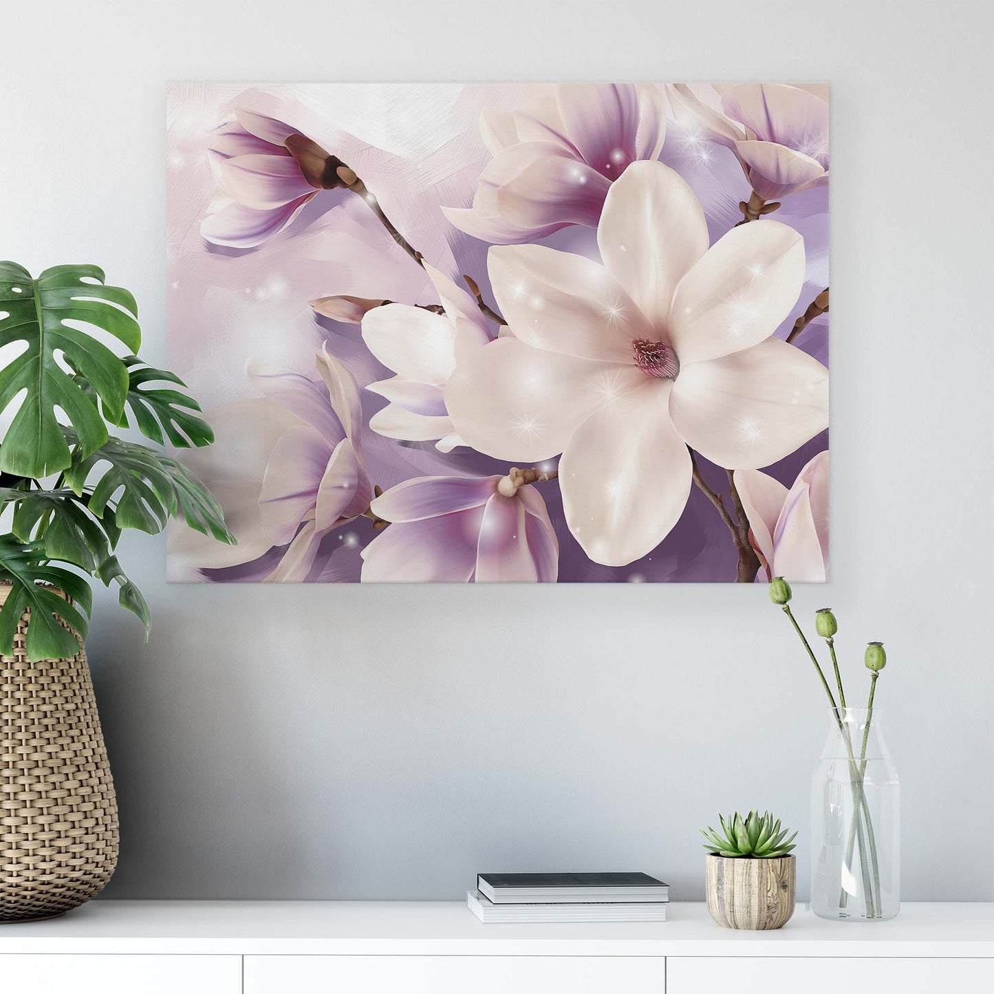 Modern Flowers, Nature, & Swirls Canvas Photo Print