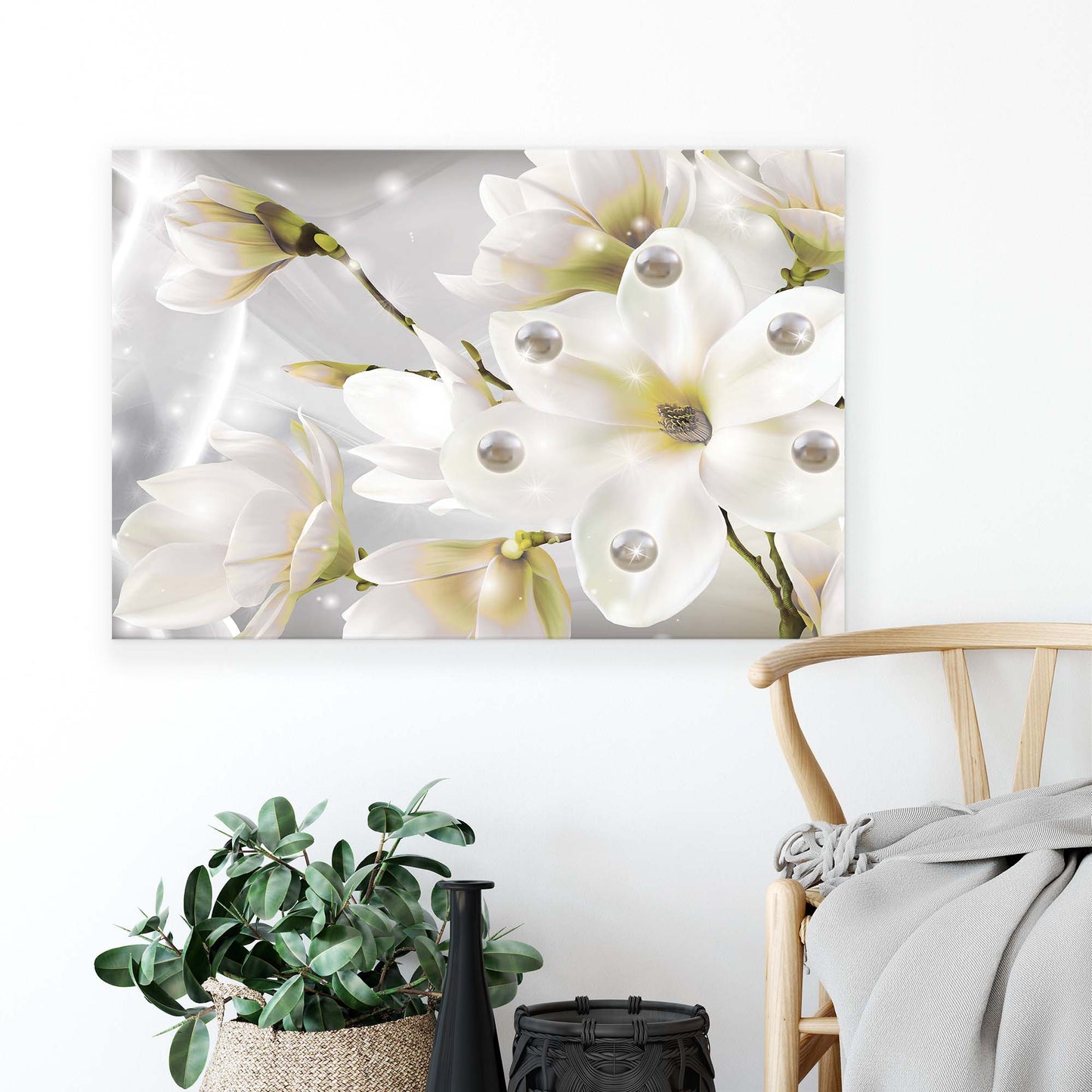 Modern Flowers, Nature, & Swirls Canvas Photo Print