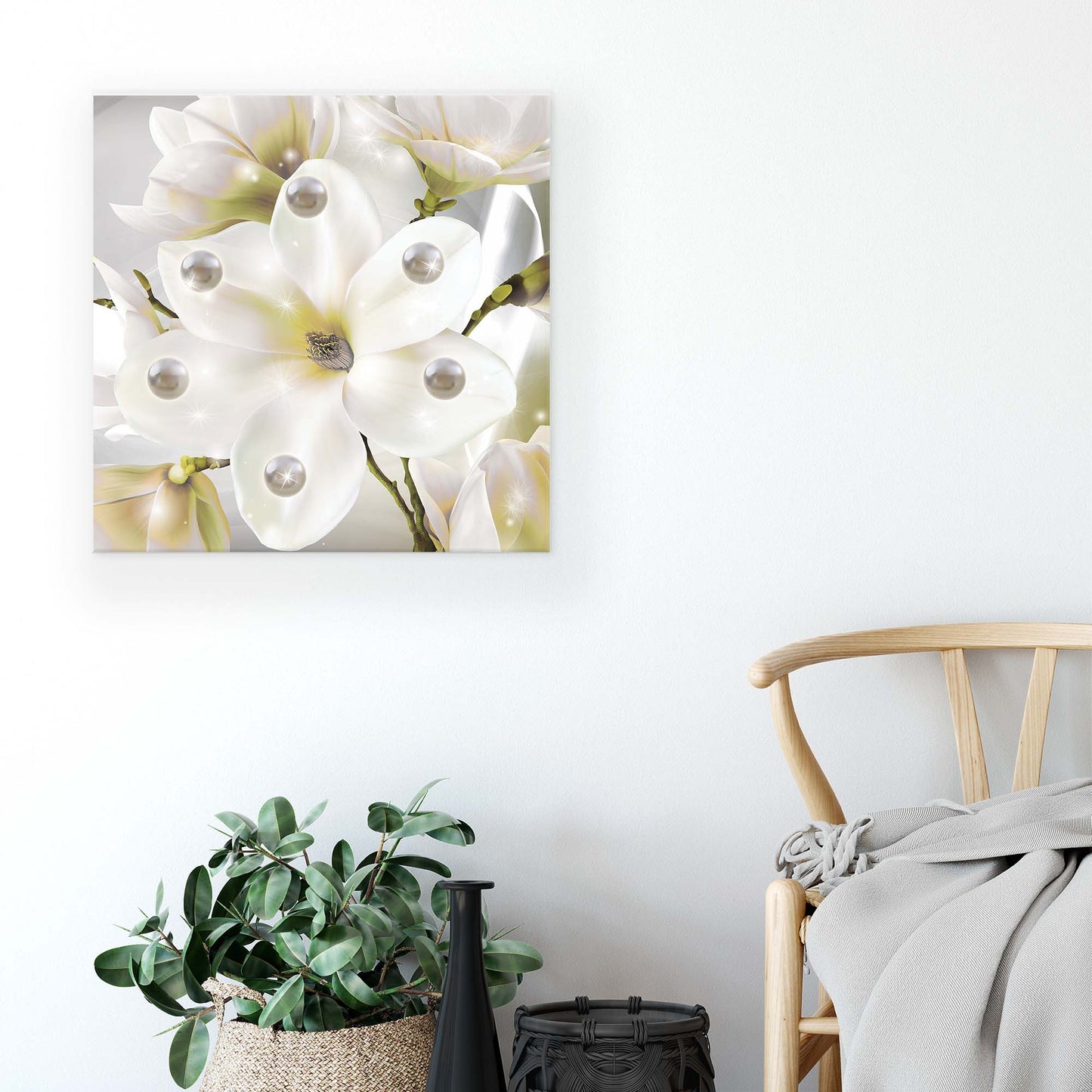 Modern Flowers, Nature, & Swirls Canvas Photo Print