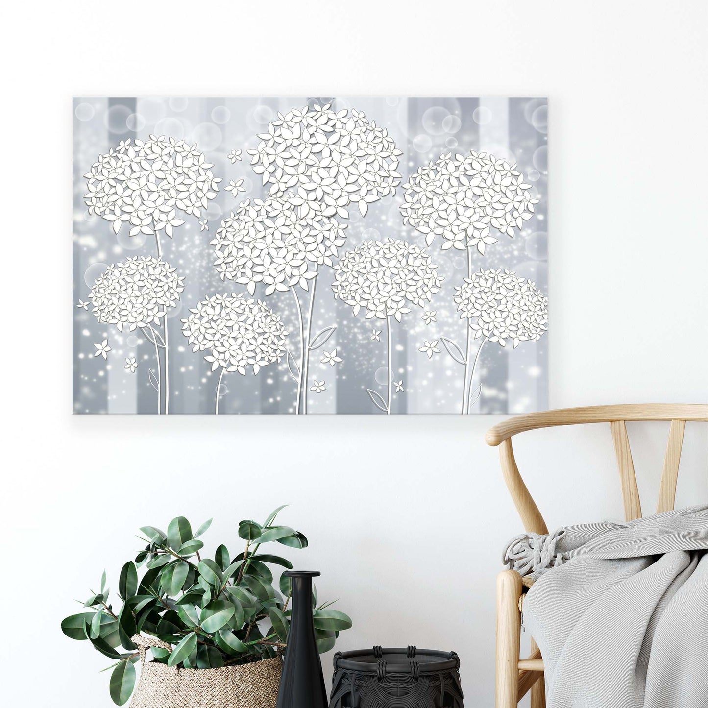 Modern Flowers, Nature, & Swirls Canvas Photo Print - USTAD HOME