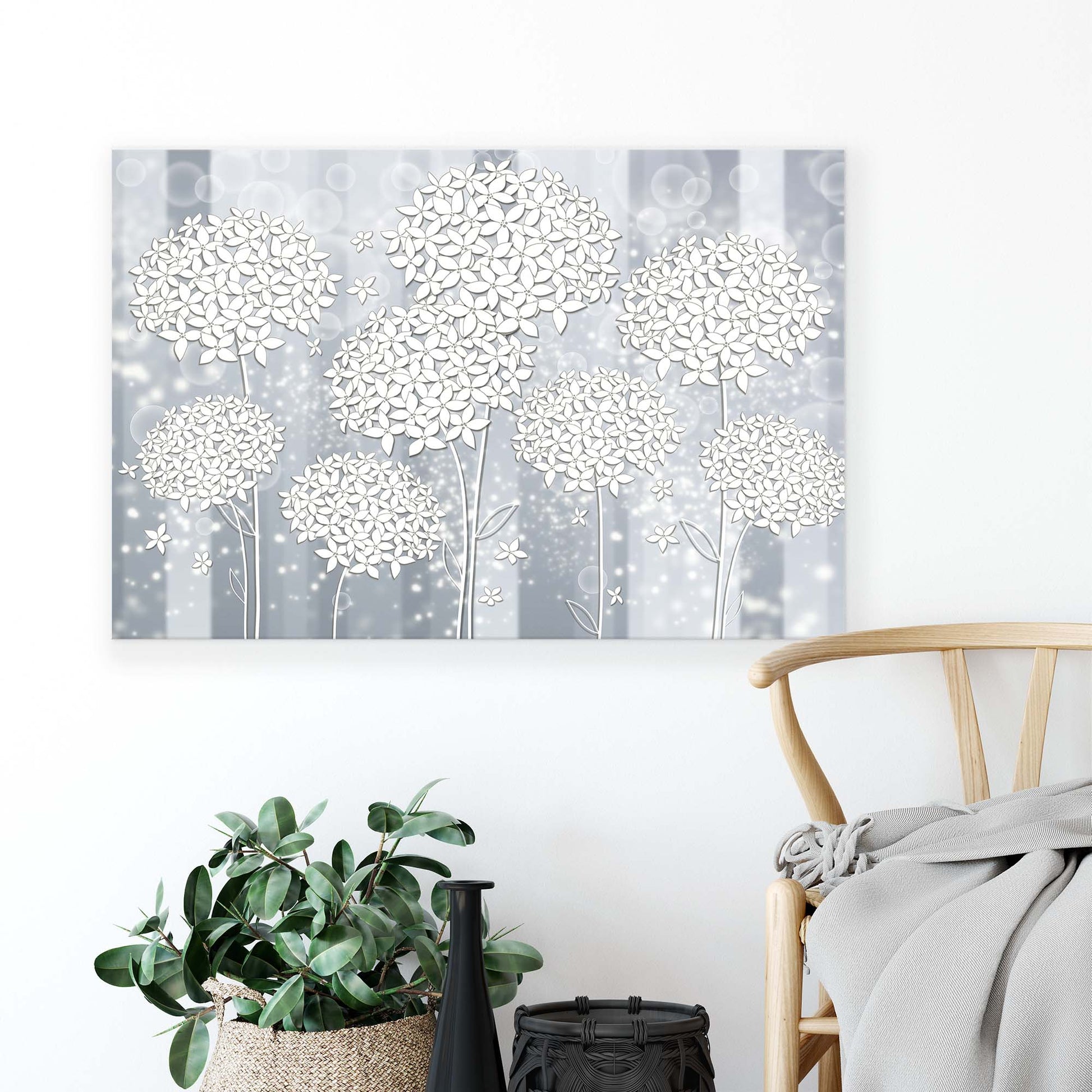 Modern Flowers, Nature, & Swirls Canvas Photo Print - USTAD HOME