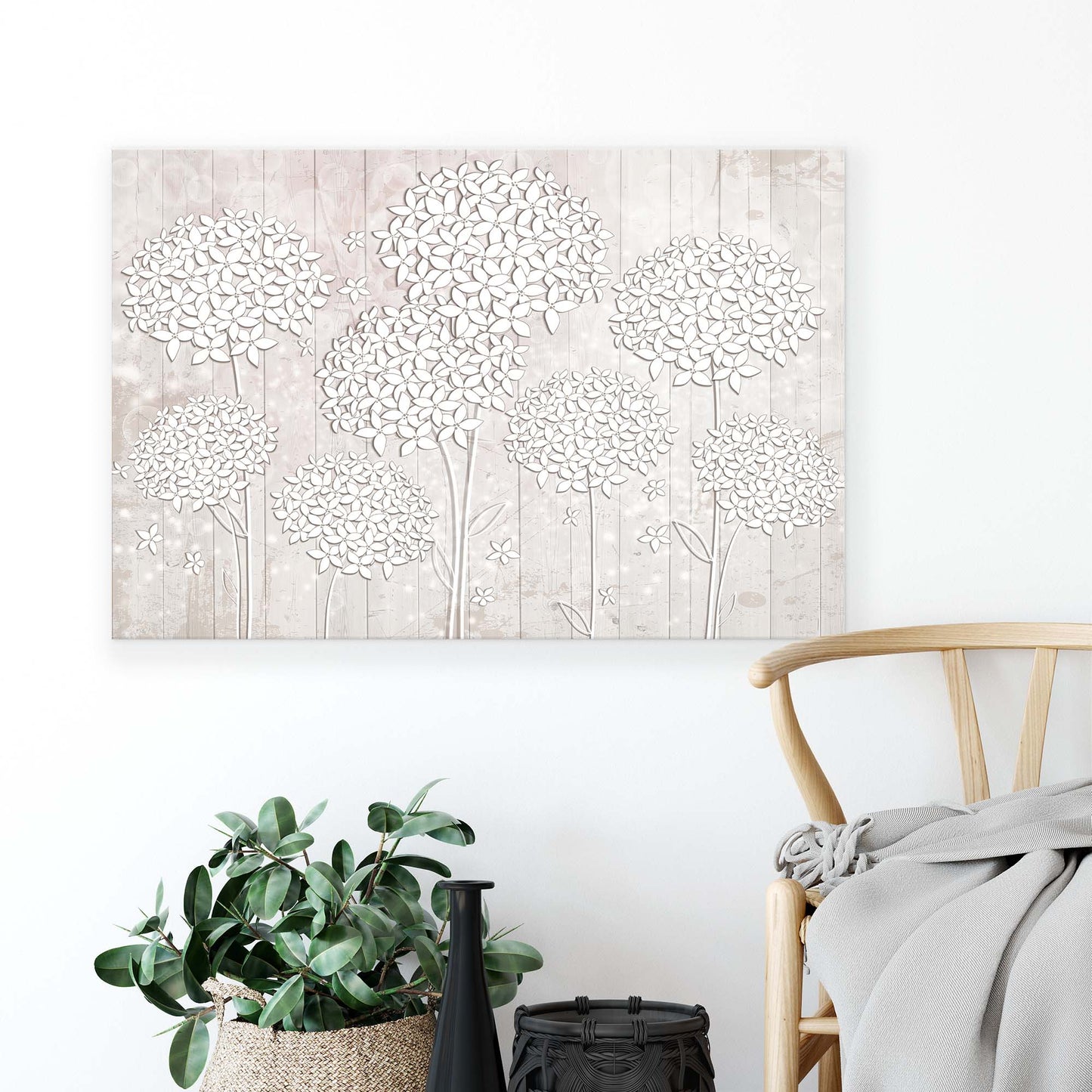 Modern Flowers, Nature, & Swirls Canvas Photo Print