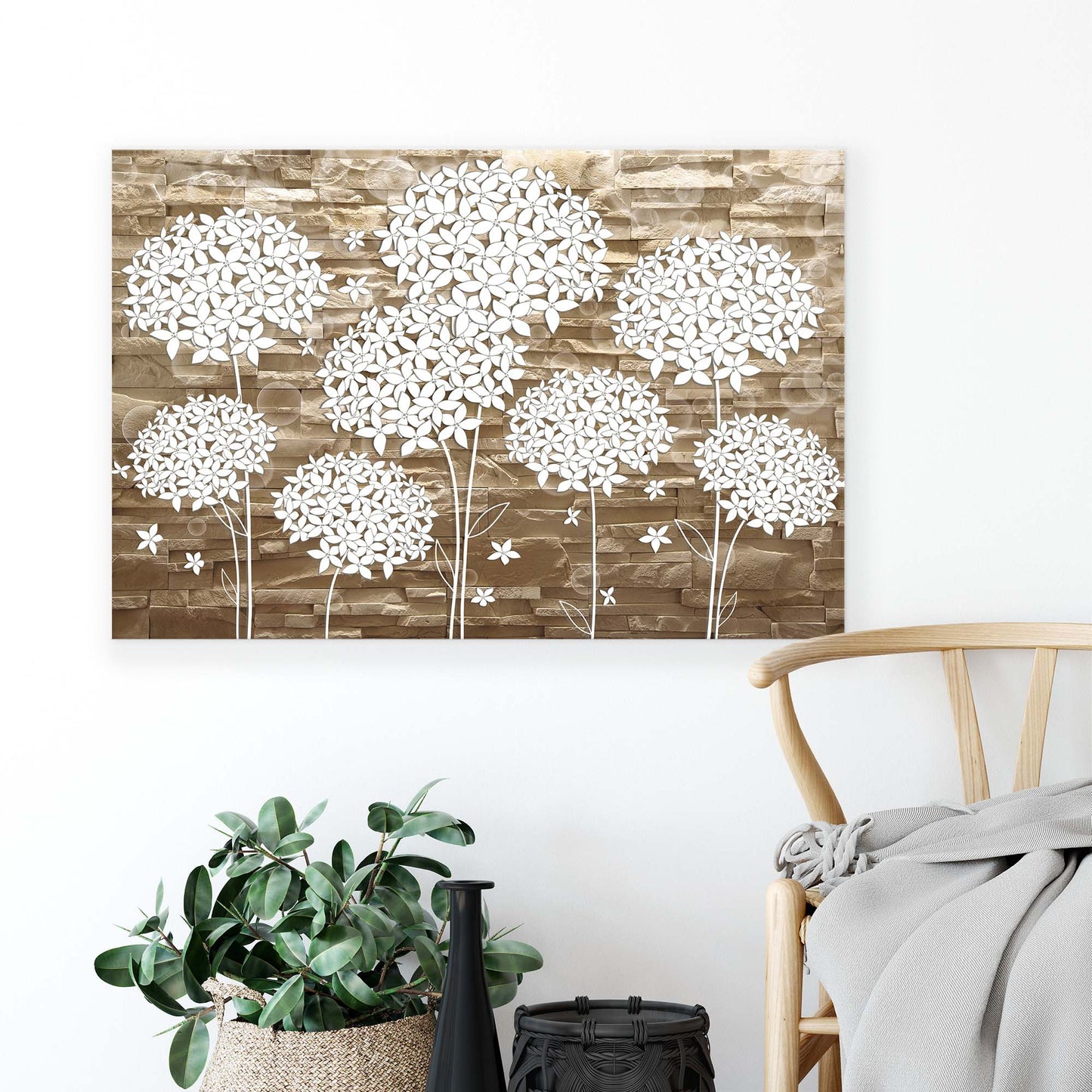 Modern Flowers, Nature, & Swirls Canvas Photo Print