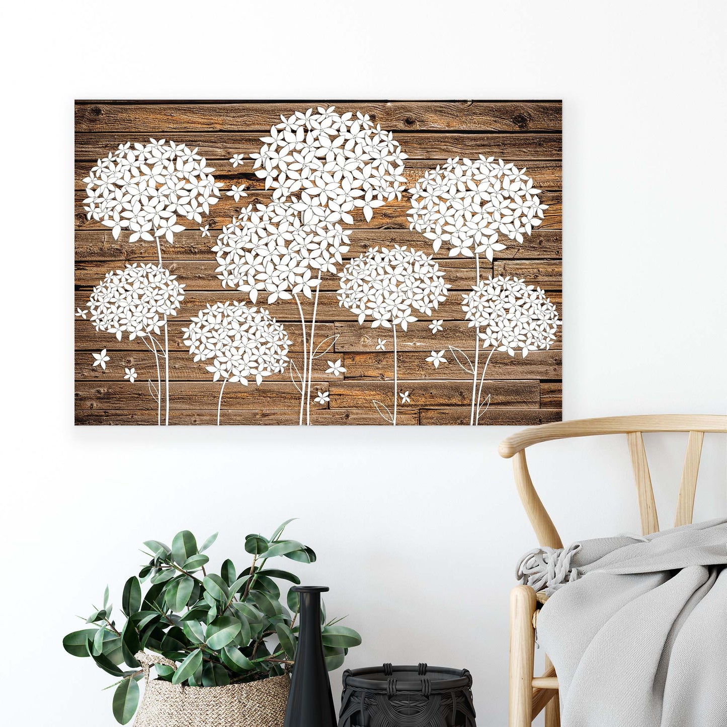 Modern Flowers, Nature, & Swirls Canvas Photo Print