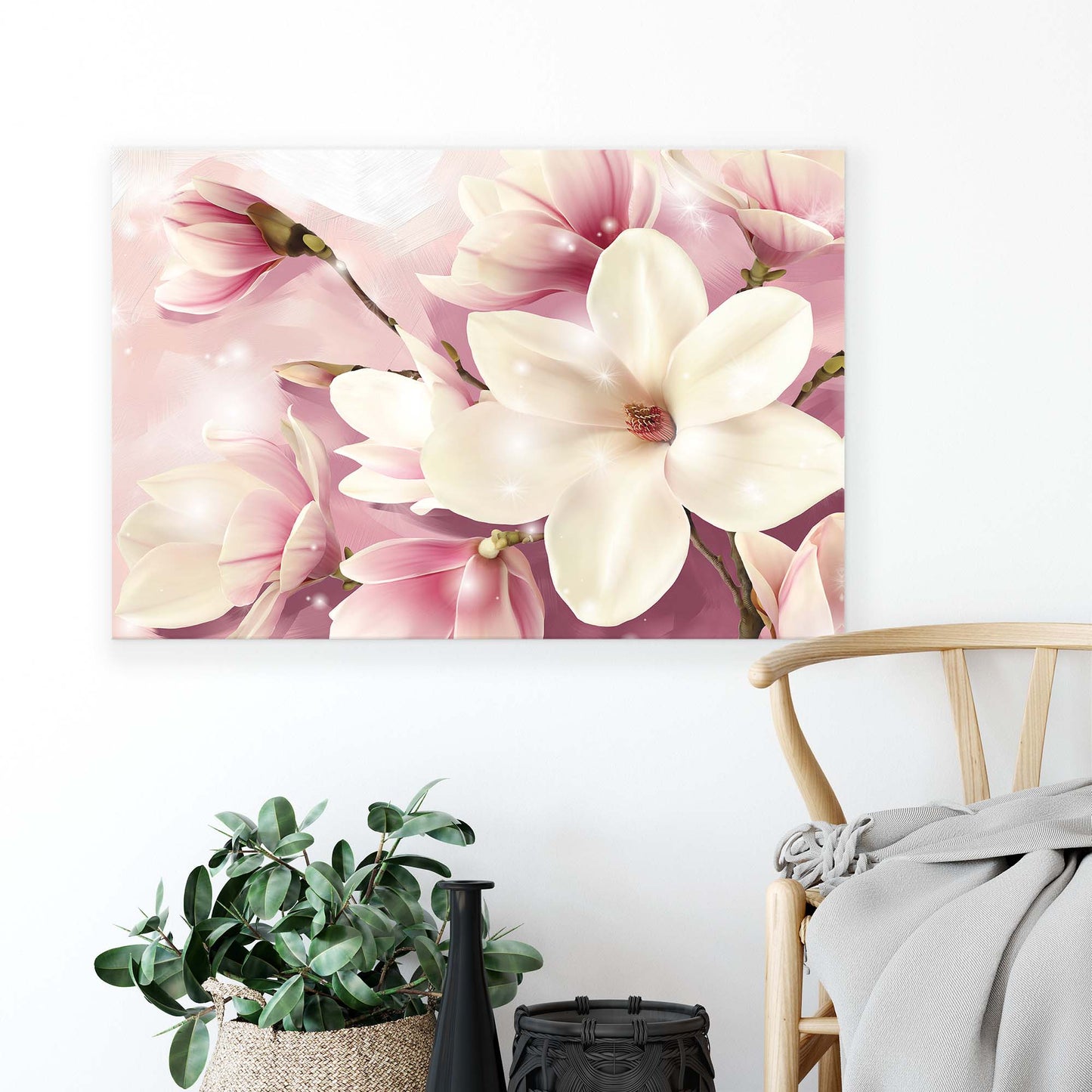 Modern Flowers, Nature, & Swirls Canvas Photo Print - USTAD HOME