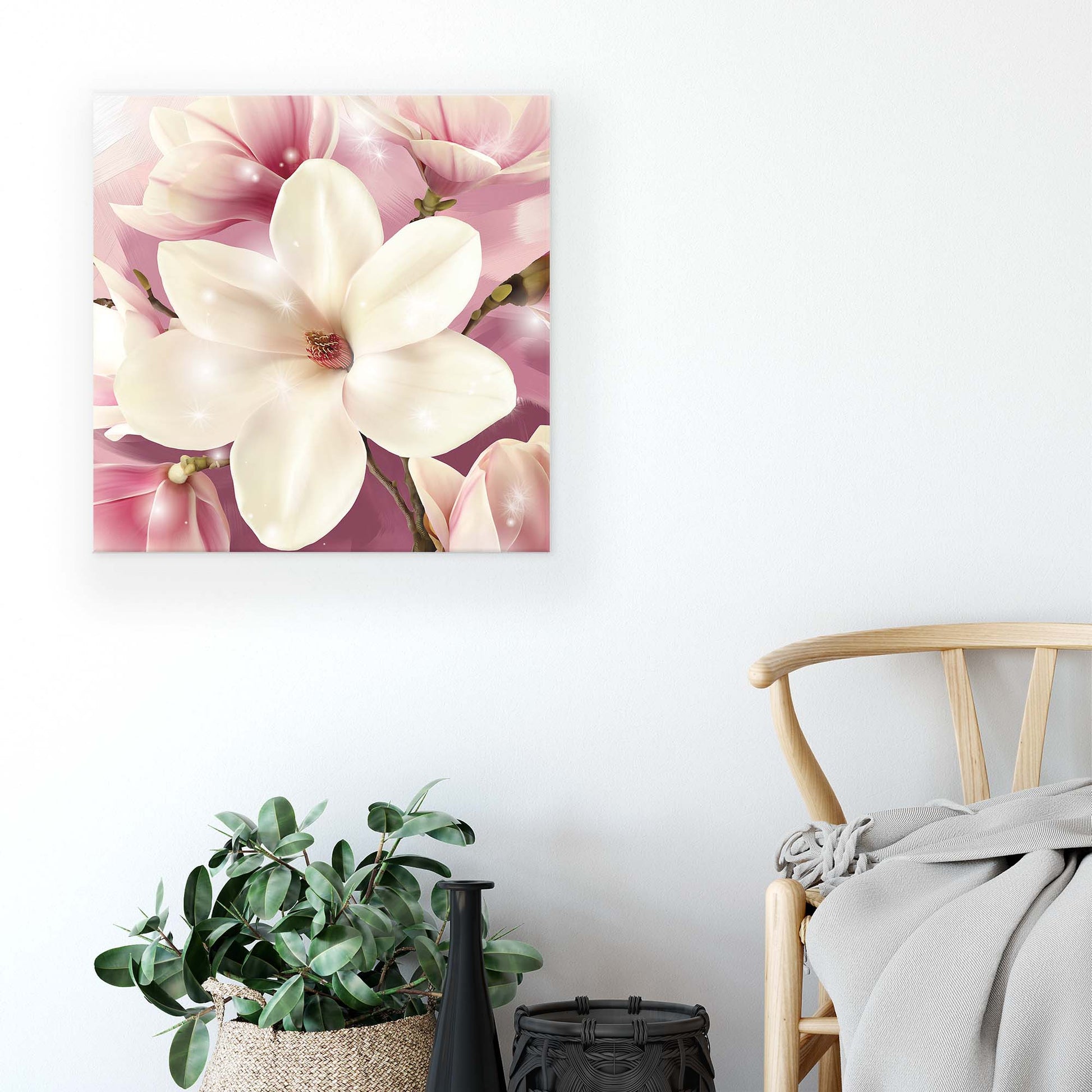 Modern Flowers, Nature, & Swirls Canvas Photo Print - USTAD HOME